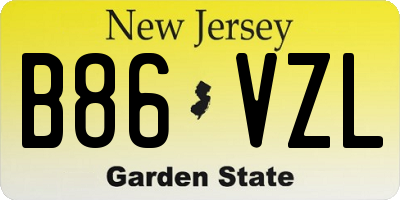 NJ license plate B86VZL