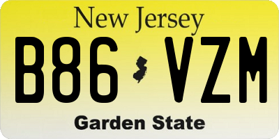 NJ license plate B86VZM