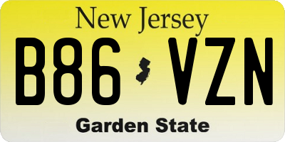 NJ license plate B86VZN
