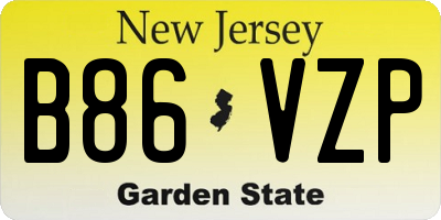 NJ license plate B86VZP