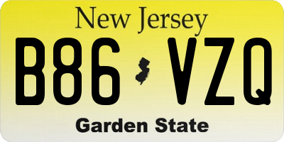 NJ license plate B86VZQ