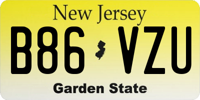 NJ license plate B86VZU
