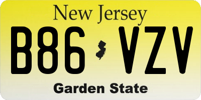 NJ license plate B86VZV