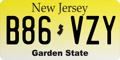 NJ license plate B86VZY