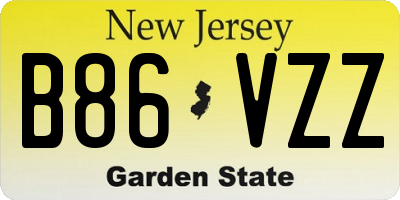 NJ license plate B86VZZ