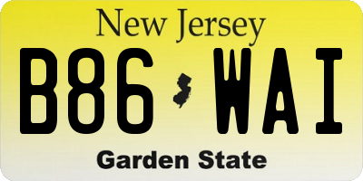 NJ license plate B86WAI