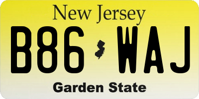 NJ license plate B86WAJ
