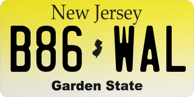 NJ license plate B86WAL