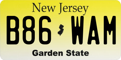 NJ license plate B86WAM