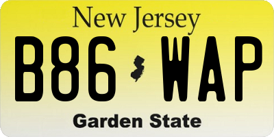 NJ license plate B86WAP