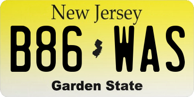 NJ license plate B86WAS