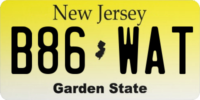 NJ license plate B86WAT