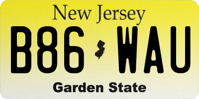 NJ license plate B86WAU