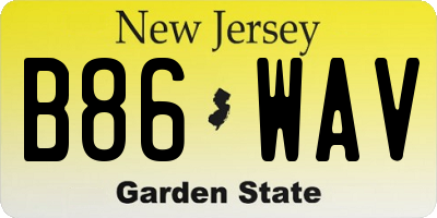 NJ license plate B86WAV