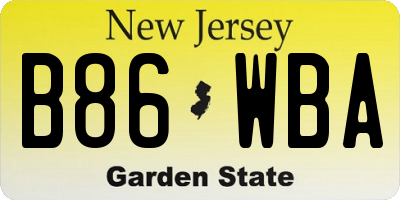 NJ license plate B86WBA