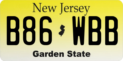 NJ license plate B86WBB