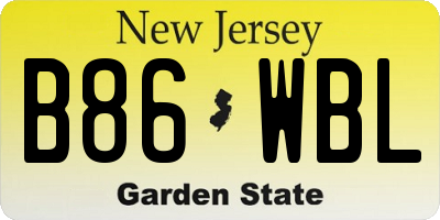 NJ license plate B86WBL