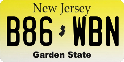 NJ license plate B86WBN
