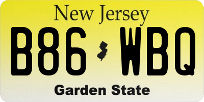 NJ license plate B86WBQ
