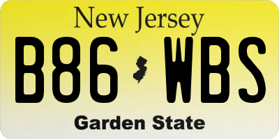 NJ license plate B86WBS