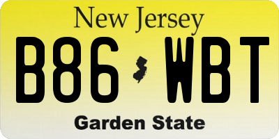 NJ license plate B86WBT