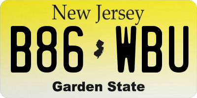 NJ license plate B86WBU