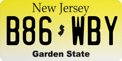 NJ license plate B86WBY