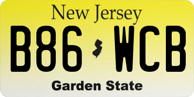 NJ license plate B86WCB