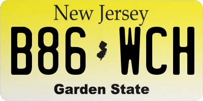 NJ license plate B86WCH