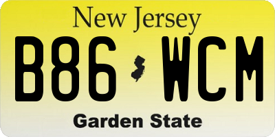NJ license plate B86WCM