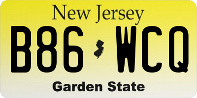NJ license plate B86WCQ