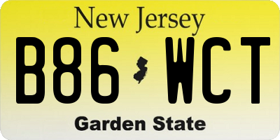 NJ license plate B86WCT