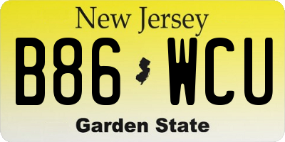 NJ license plate B86WCU