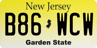 NJ license plate B86WCW