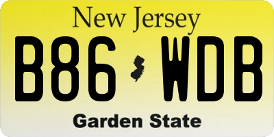 NJ license plate B86WDB