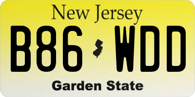 NJ license plate B86WDD