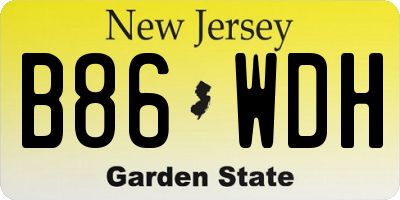 NJ license plate B86WDH