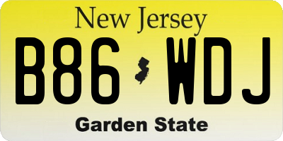 NJ license plate B86WDJ