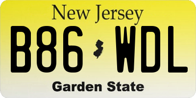 NJ license plate B86WDL