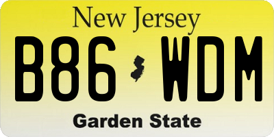 NJ license plate B86WDM