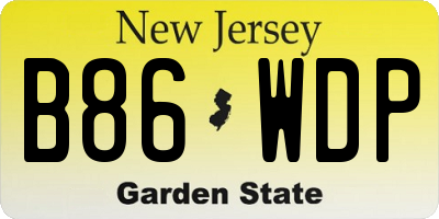 NJ license plate B86WDP