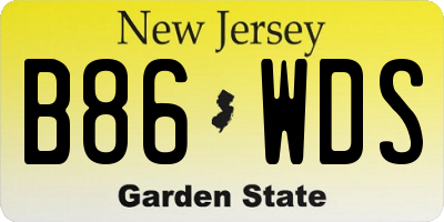 NJ license plate B86WDS