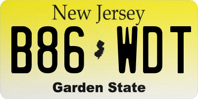 NJ license plate B86WDT
