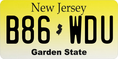 NJ license plate B86WDU