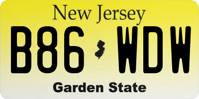 NJ license plate B86WDW