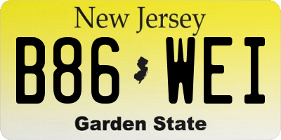 NJ license plate B86WEI
