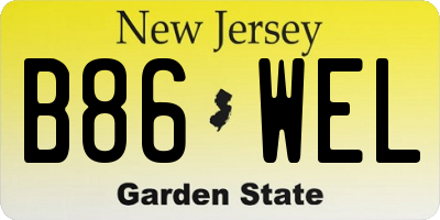 NJ license plate B86WEL
