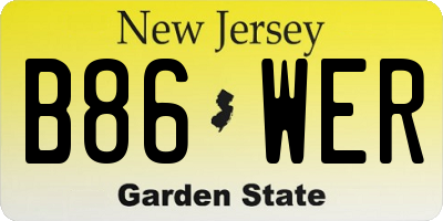 NJ license plate B86WER