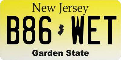 NJ license plate B86WET