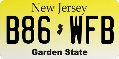NJ license plate B86WFB